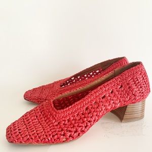 Miister London Noa Raffia Woven Block Heel